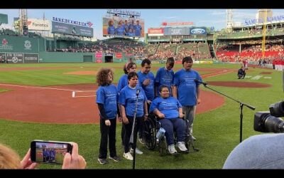 The Perkins Secondary Chorus Performs The National Anthem at Disability Pride Night 2024