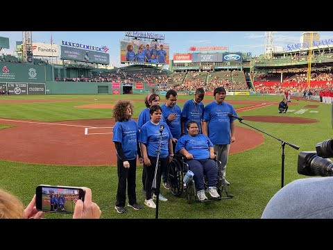 The Perkins Secondary Chorus Performs The National Anthem at Disability Pride Night 2024