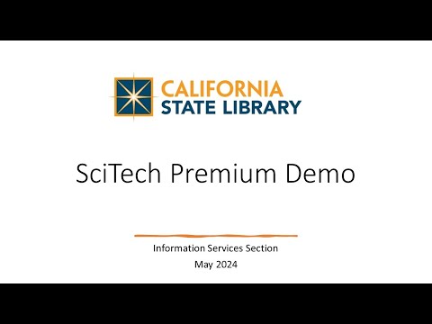 SciTech Premium Collection Live Demo Recording