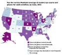 Medicaid vision coverage for adults varies widely by state